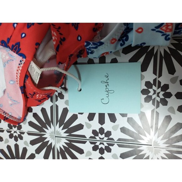 ☀️NWT Cupshe Paisley print Cut Out One Piece Swimsuit, women's M - Picture 5 of 10